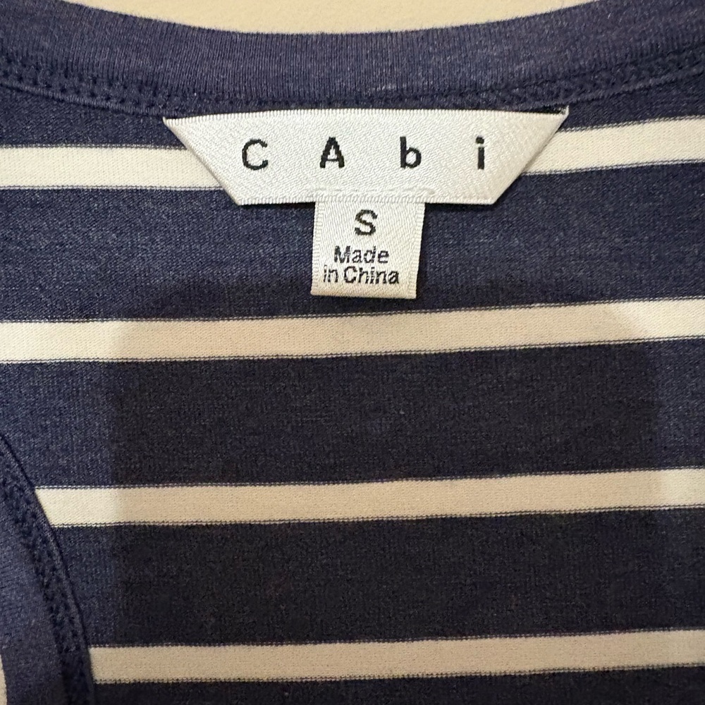 CAbi Nautical Navy and White Striped Tank Top Size Small with Scoop Neck - Picture 3 of 6